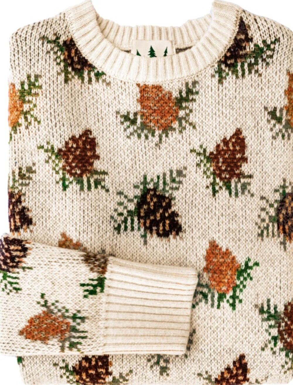 Kiel James Patrick Cozy Cabin Woodland Pine Wool Blend Sweater, Size M